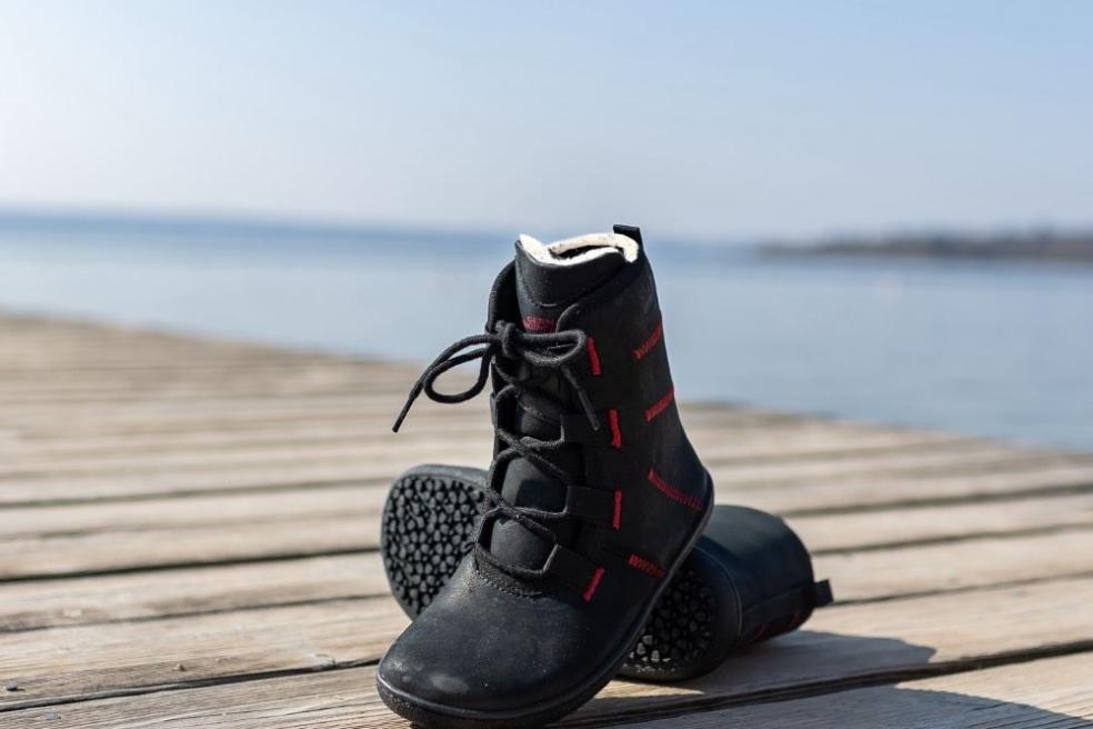 Kinder Winter Barfussstiefel Amari 3 mit Schurwoll-Futter