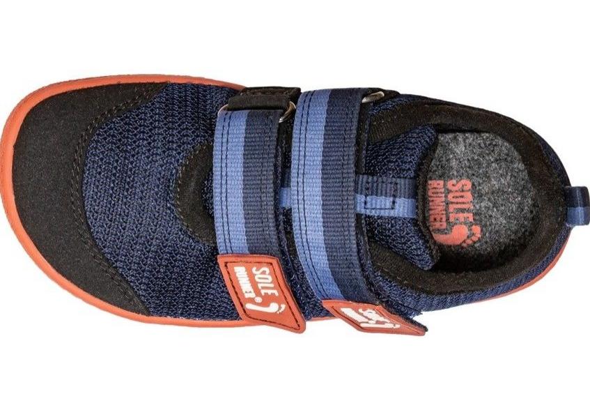 SoleRunner-Kinder-Barfussschuh-Puck-4-navy-orange-von-oben